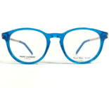 Saint Laurent Eyeglasses Frames SL 25 GII Crystal Clear Blue Silver 49-1... - $93.52