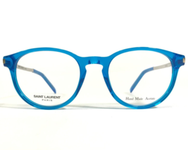 Saint Laurent Eyeglasses Frames SL 25 GII Crystal Clear Blue Silver 49-19-140 - $93.52