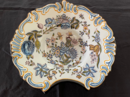 Antique Dutch Makkum  Pottery floral - butterfly  Shaving Bowl . Marked ... - £217.91 GBP