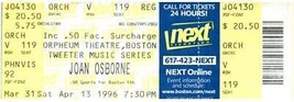 Joan Osborne Concert Ticket Stub Avril 13 1996 Boston Massachusetts - $41.52