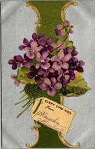 Every Good Wish Purple Flowers Posted 1910 Antique Vintage Postcard - £5.98 GBP