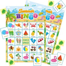 24 Players Summer Bingo Game for Summer Party Games Hawaiian Tropical Beach Part - £21.88 GBP