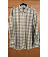 Timberland Mens L Green White Plaid Check Long Sleeve Casual Button Up S... - £11.37 GBP