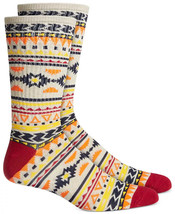 Sun + Stone Men&#39;s 1 Pair Yellow Geometric Crew Socks Size  7-12 Sock Siz... - £7.03 GBP