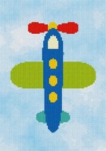pepita Blue Airplane Up Needlepoint Canvas - $50.00+