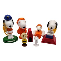 Lot of 7 Snoopy &amp; Charlie Brown Figures Peanuts Dog House Baseball Astronaut - £11.63 GBP