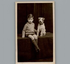 Vintage 1940&#39;s Boy With His Dog Postcard - £5.26 GBP