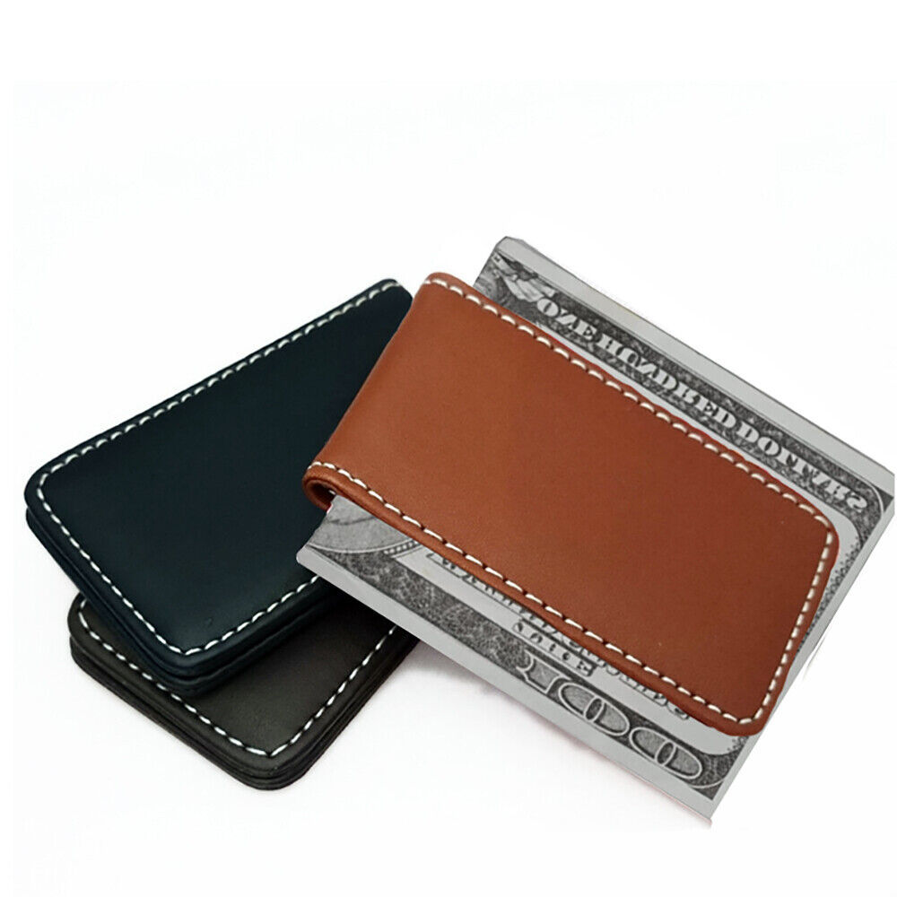New Genuine  Leather Magnetic Slim Pocket Money Clip Holder USA Seller - $5.95