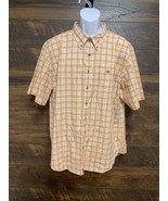 Coast Shirt  Mens XL Orange White Plaid Boardwalk Button Up Shirt Preppy - $23.95 CAD