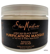 Shea Moisture African Black Soap Purification Masque  Dry Scalp 12 oz. - £31.15 GBP