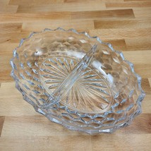 Fostoria American Cubist Clear Glass Oval Divided Oval Vegetable Bowl Stem 2056 - £14.84 GBP