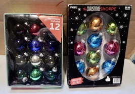 Christmas Tree Ornaments Glass Ball 1 1/2” Round 22ea Mix Lot Multi Colo... - £10.13 GBP
