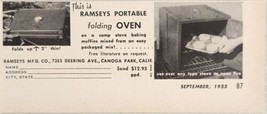 1955 Print Ad Ramseys Portable Folding Ovens Camp Stove Canoga Park,California - £7.27 GBP