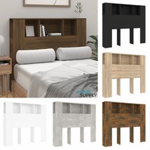 Modern Wooden Headboard Bed Storage Cabinet With Storage Shelves Compartments - £49.74 GBP+