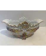 Vintage Meissen Germany Hand Painted Porcelain Reticulated Basket Bowl P... - $134.04 CAD