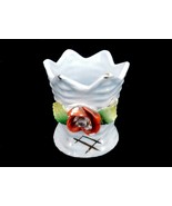 Porcelain Rose Toothpick Holder, Light Blue, Vintage Elfinware Germany, ... - $457.70 MXN
