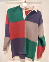 Vintage GUESS Classic Sportswear Mens Size L Rugby Shirt/Jersey Colorblock - £23.77 GBP