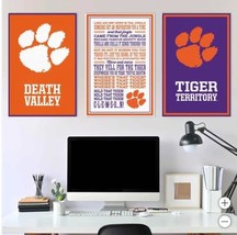Clemson Tigers Wall Art Orange Purple NCAA 3-Piece Adhesive Canvas - $79.99