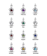 925 Sterling silver Birthstone Eternity Circle Dangle Charm 793125C01 - $16.90