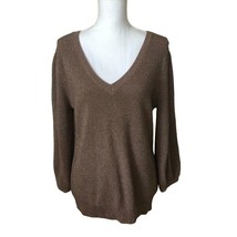 Seventh Avenue NY&amp;C Womens Knit Sweater Size L Brown Shimmery Metallic Thread - £10.11 GBP