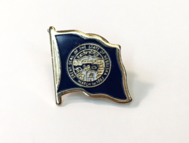 Vintage Lapel Flag Pin Great Seal of the State of Nebraska Blue Enamel G... - £6.33 GBP