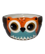 Ceramic Owl Cereal Bowl Dish 5.5” wide Bird Brown Orange Blue - $13.72 CAD