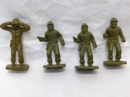 Lot Of (4) Vintage 1960s Army Men Green Plastic Toy Soldiers 2 3/4&quot; - $11.87