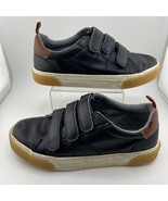 Old Navy Kids Size 2 Black Triple Hook and Loop Sneakers Faux Leather Pr... - $6.55 CAD