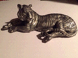 Tiger sculpture Golden Wild Animal art Approximately 16” - $199.99
