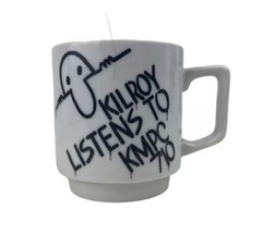 Kilroy Listens to KMPC 710 Radio Coffee Mug Vintage Ceramic Los Angeles ... - $23.38