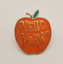 New York City The Big Apple Textured Enamel Lapel Hat Pin Travel Souvenir - £15.63 GBP