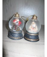 Norman Rockwell Glass Water Globe Christmas Qty 2 Ornament 1980&#39;s - $9.95