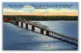 Aerial View of Dam And Lake Kentucky Lake KY UNP Linen Postcard H30 - £3.09 GBP