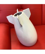 A Peaceful Bomb Planter Vase White Biaugust Deco 10” High MCM Modernist ... - $34.00