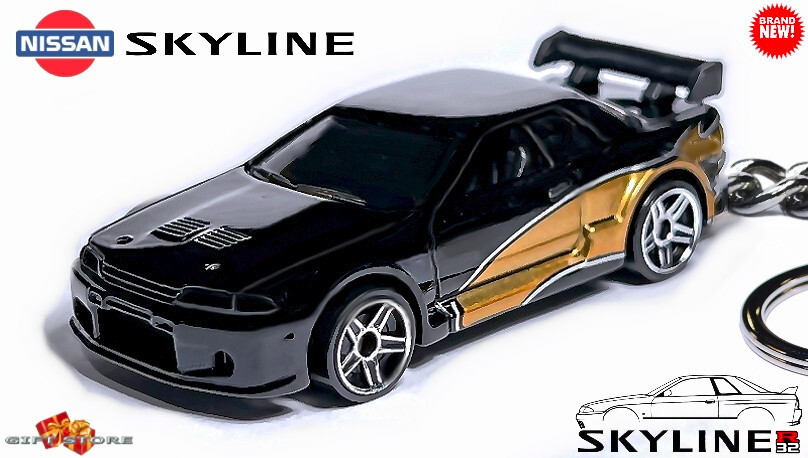 RARE KEYCHAIN BLACK NISSAN SKYLINE GT-R R32 CUSTOM Ltd.GREAT GIFT - Key ...