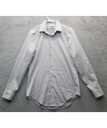 Calvin Klein Dress Shirt Men Size 14.5 Gray Slim Fit Performance Non Iro... - $24.47