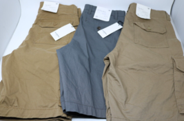 Men&#39;s Goodfellow &amp; Co Cargo &amp; Flat Front Shorts Beige Tan Gray W30 Lot of 3 NWT - £31.62 GBP