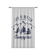Personalized Photo Curtains - Life is Better Around the Campfire - 50&quot; x... - £51.11 GBP