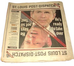 2000 Nov 11 St Louis Post Dispatch Newspaper G BUSH  AL GORE Election Di... - $14.99