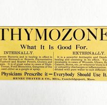 Thayer&#39;s Thymozone Medicine 1894 Advertisement Victorian Medical 3 ADBN1L - $28.14 CAD