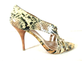 Ellen Tracy Ivory Black Animal Print Strappy Heels Shoes Women&#39;s 9 1/2 M... - £17.62 GBP