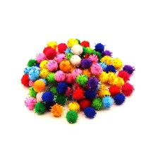 100pcs Glitter Tinsel Pom Poms Sparkle Balls for DIY Craft/Party Decorat... - £10.21 GBP