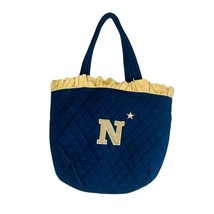 Navy Military Tote Bag Women&#39;s Blue Gold Quilted - $285.54 MXN