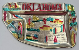 Vintage Oklahoma State Metal Ashtray Jewlery Tray Souvenier SKUPB184 - £27.96 GBP