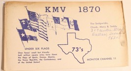 Vintage CB Ham radio Card KMV 1870 Dallas Texas Amateur Lone Star  - $4.94