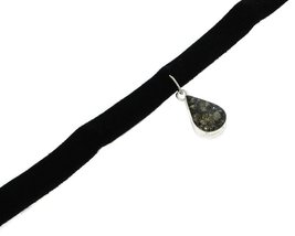 Mini Teardrop Shaped Crushed Chip Stone Inlay Acrylic Silver Metal Dangle Black  - £8.03 GBP+