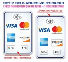 Debit, Credit Card Payments Contactless Visa G Pay Apple Inside Window Sticker - £12.56 GBP