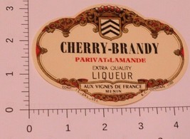Vintage Cherry Brandy Parivat Lamande Liquor label - $4.94