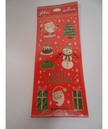Vintage Hallmark Glitter Christmas Stickers 4 sheets Santa Clause Snowman - £7.46 GBP