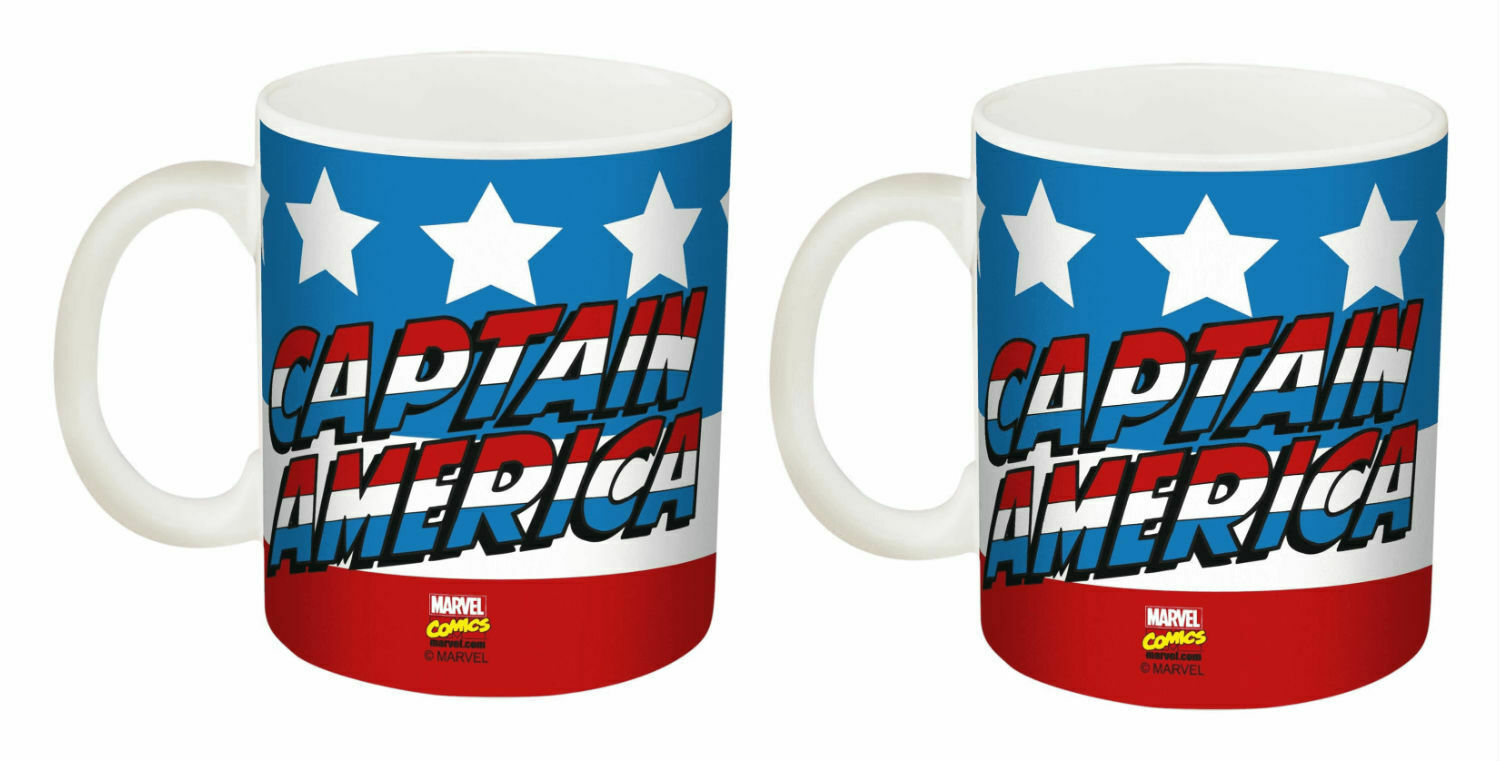 2 PK Zak! Marvel Captain America Coffee Mugs Blue Mug 11.5 oz BRAND NEW BPA free - $17.79